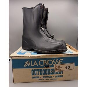 LaCrosse Boots Mens Size 10 Insulated Waterproof Rain Fulton Brogue Over Shoe